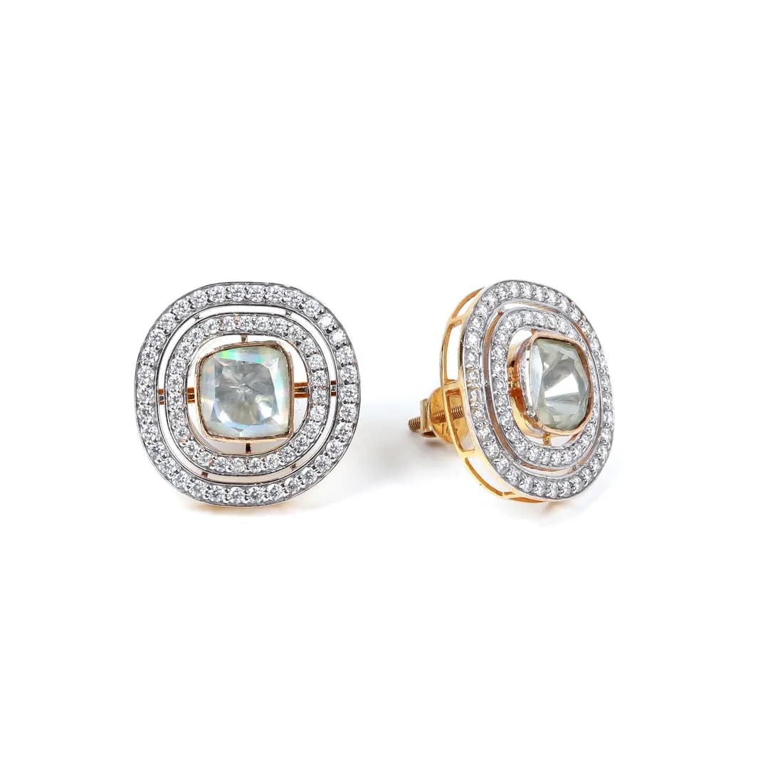 Double Line Polki Studs