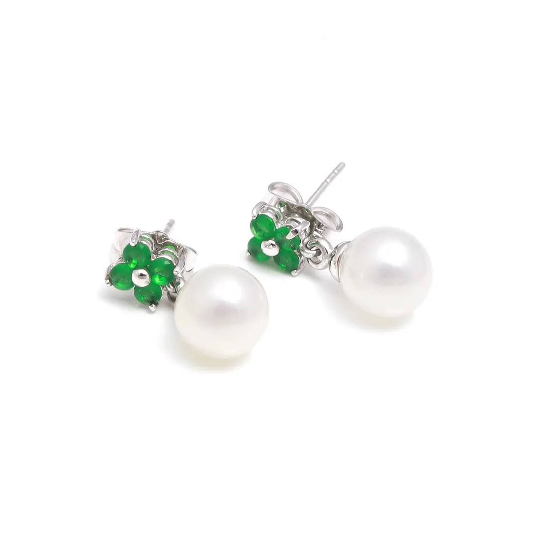 Pearl Drop Stud Earrings