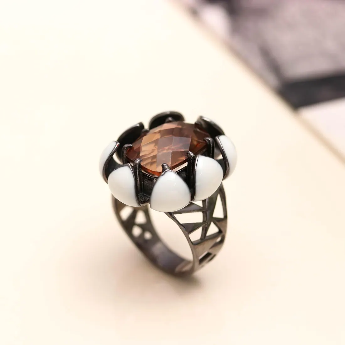 Smoky Topaz Cocktail Ring